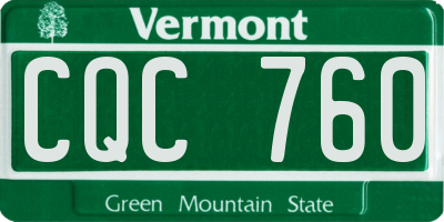 VT license plate CQC760