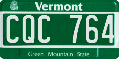 VT license plate CQC764