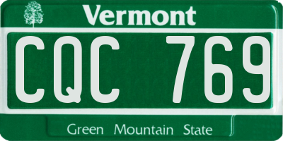VT license plate CQC769
