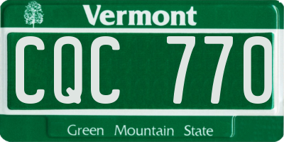 VT license plate CQC770