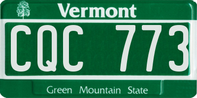 VT license plate CQC773