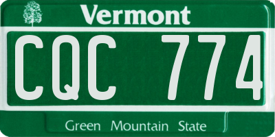 VT license plate CQC774