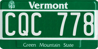 VT license plate CQC778