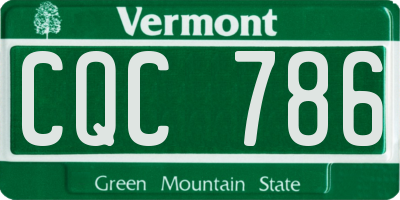 VT license plate CQC786