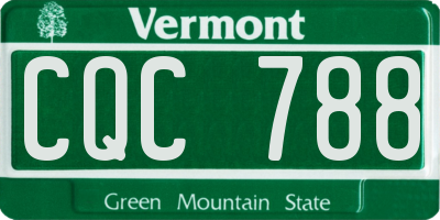 VT license plate CQC788