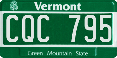 VT license plate CQC795