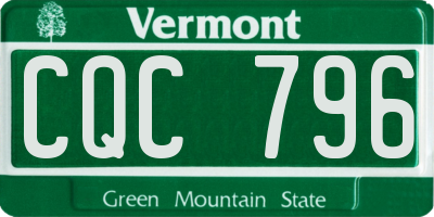 VT license plate CQC796