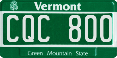 VT license plate CQC800