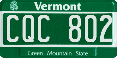 VT license plate CQC802