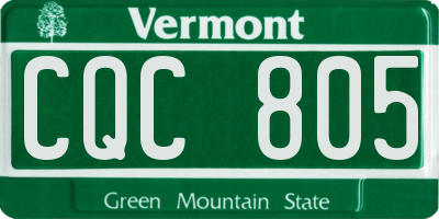 VT license plate CQC805