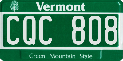 VT license plate CQC808