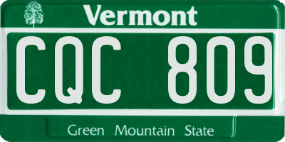 VT license plate CQC809