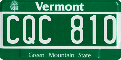 VT license plate CQC810
