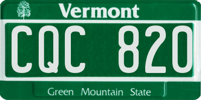 VT license plate CQC820