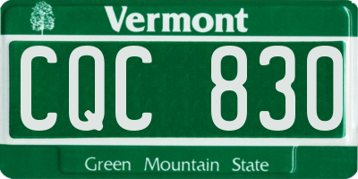 VT license plate CQC830