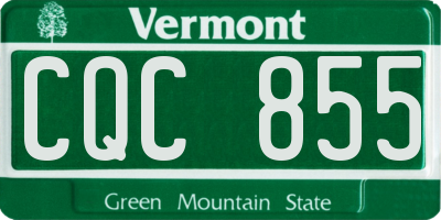 VT license plate CQC855