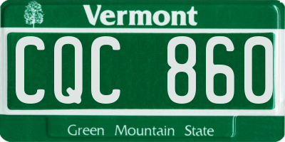 VT license plate CQC860