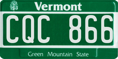 VT license plate CQC866