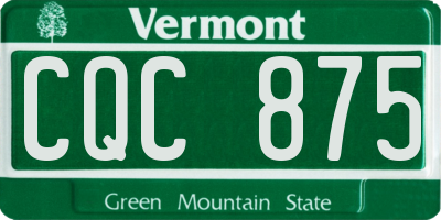 VT license plate CQC875