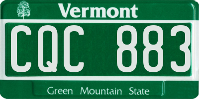 VT license plate CQC883