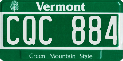 VT license plate CQC884