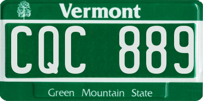 VT license plate CQC889