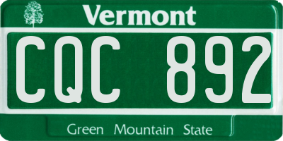 VT license plate CQC892