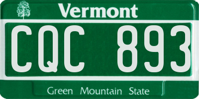 VT license plate CQC893
