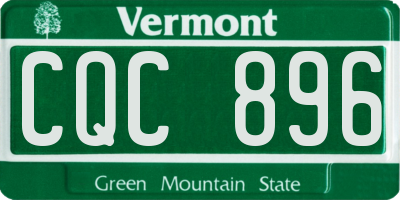 VT license plate CQC896