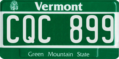 VT license plate CQC899