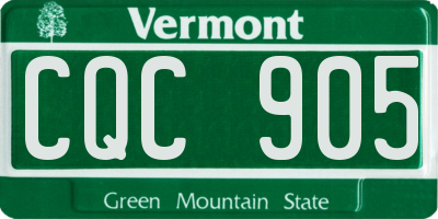 VT license plate CQC905