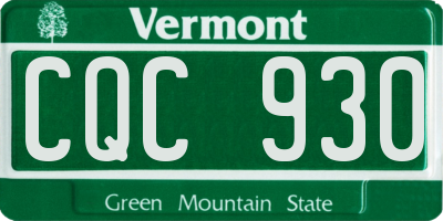 VT license plate CQC930