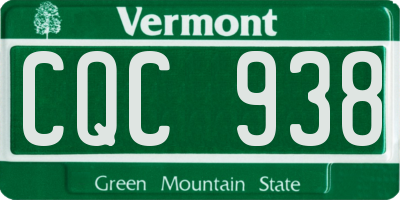 VT license plate CQC938