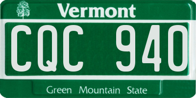 VT license plate CQC940
