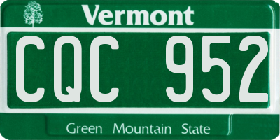 VT license plate CQC952
