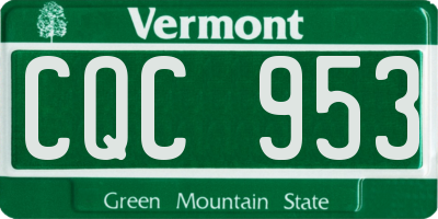 VT license plate CQC953