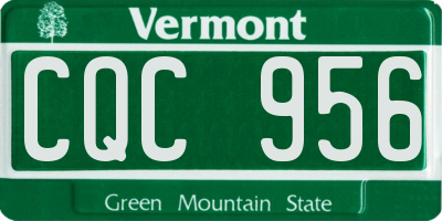 VT license plate CQC956