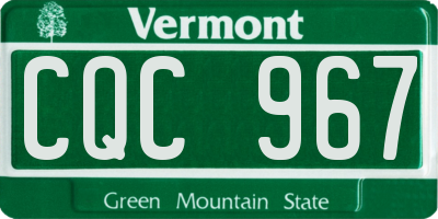 VT license plate CQC967