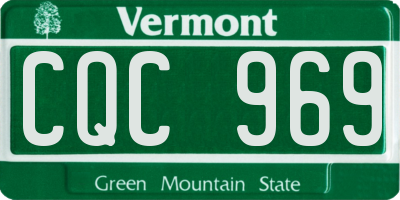 VT license plate CQC969