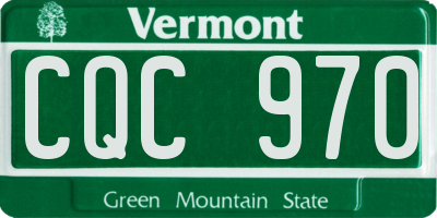 VT license plate CQC970