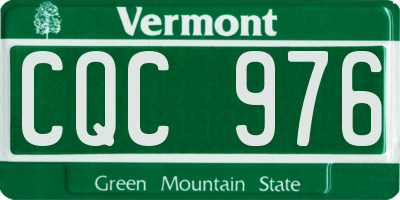 VT license plate CQC976