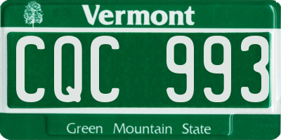 VT license plate CQC993
