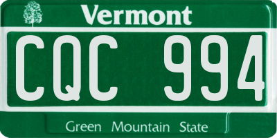 VT license plate CQC994
