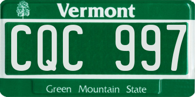 VT license plate CQC997