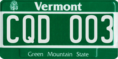 VT license plate CQD003