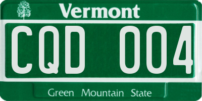 VT license plate CQD004