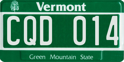 VT license plate CQD014
