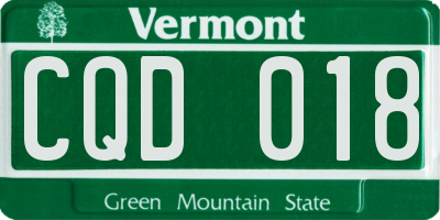 VT license plate CQD018