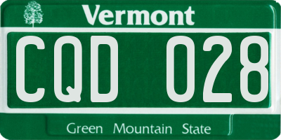 VT license plate CQD028