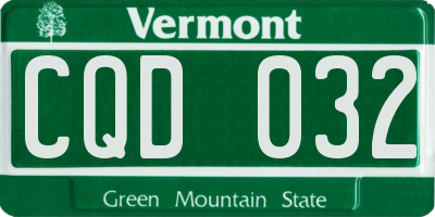 VT license plate CQD032